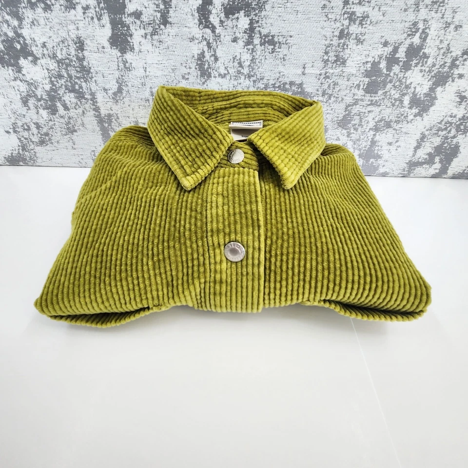 Courderoy Verde Vintage Algodón Abotonado Manga Larga Años 60 70 Talla Grande L Foto 2 de 4