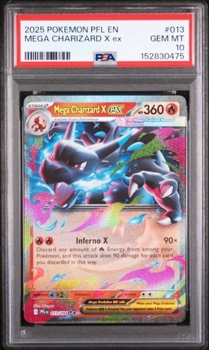 MEGA CHARIZARD X ex #13 PSA 10 • 2025 Pokemon TCG Full Art Holo EN 013/094