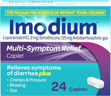 Imodium Multi Symptom Relief Caplets 24 Count Anti Diarrheal and Gas Relief