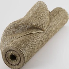 Poly Burlap Mesh Roll, 21  x 10 yd Thin Stripe Brown, Rustic Wreath Supply