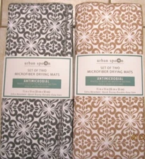 DISH DRYING MAT. SET OF 2.. 3 COLORS TO CHOOSE FROM..1 PRINT AND 1 SOLID