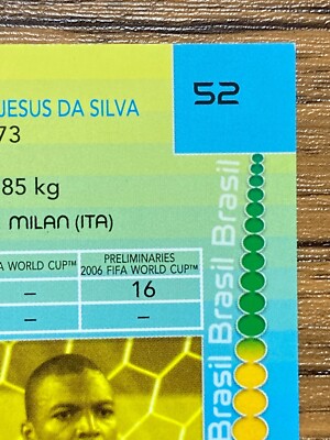 Panini World Cup Germany 2006 Card #52 Dida Nelson Jesus Da Panini World Cup Germany 2006 Card #52 Dida Nelson Jesus Da