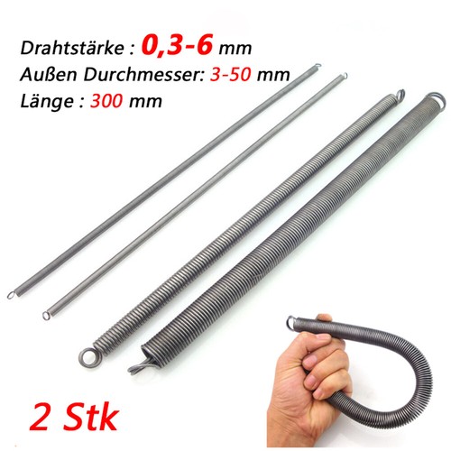 Produktbild von 2x Zugfeder Aus Edelstahl 304 – 1,2 Mm Draht, 6 Mm Ø, 30 Mm Länge, S-Haken – Rostfrei & Korrosionsbeständig