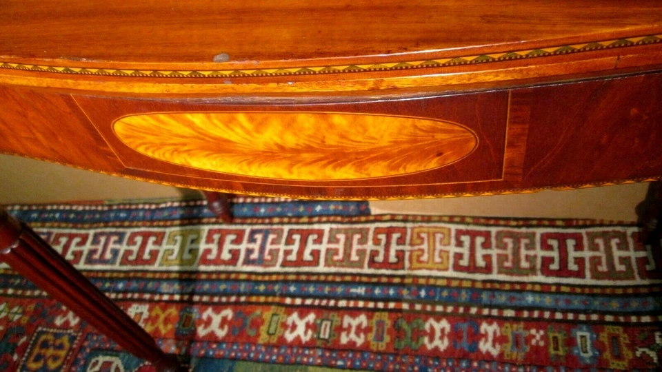 СТАРИННЫЙ АМЕРИКАНСКИЙ ФЕДЕРАЛЬНЫЙ ИНКРУСТИРОВАННЫЙ SHERATON КАРТА TABLE_SEYMOUR SCHOOL_CIRCA 1800 - Изображение 2 из 4