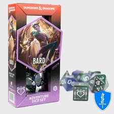 Bard Class Dice - Set of 15 Blue Green - Sirius Dice D&D RPG