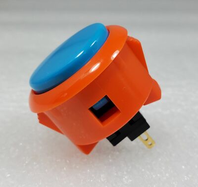 Japan Sanwa Mix Buttons Orange Blue x 6 pcs Video Game Arcade