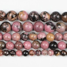 Natural Black Rhodonite Stone Gemstone Round Beads 4mm 6mm 8mm 10mm 12mm 15.5"