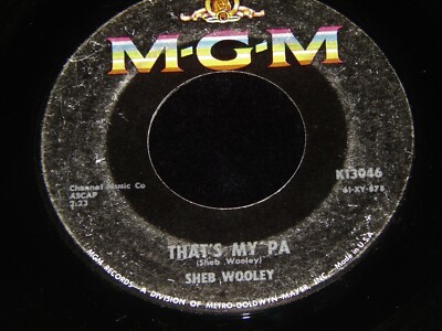 Vintage Record, SHEB WOOLEY: THAT'S MY PA & MEET MR LONELY,45 rpm, 1961, Country