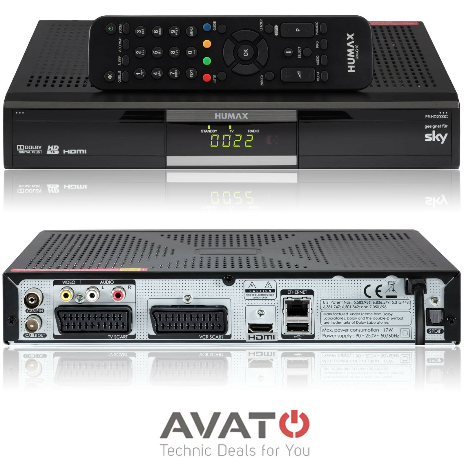 HUMAX PRHD2000C Digital Kabelreceiver DVBC HDMI SKY & HD+ Vodafone