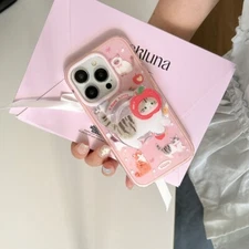 Cute Apple Kitty Cat Mag Safe Holder+Case Cover For iPhone 16 Pro Max 15 14 13