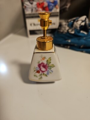 Vintage Dev Porcelain Rose Spritzer Perfume Bottle, DeVilbiss Atomizer Vanity