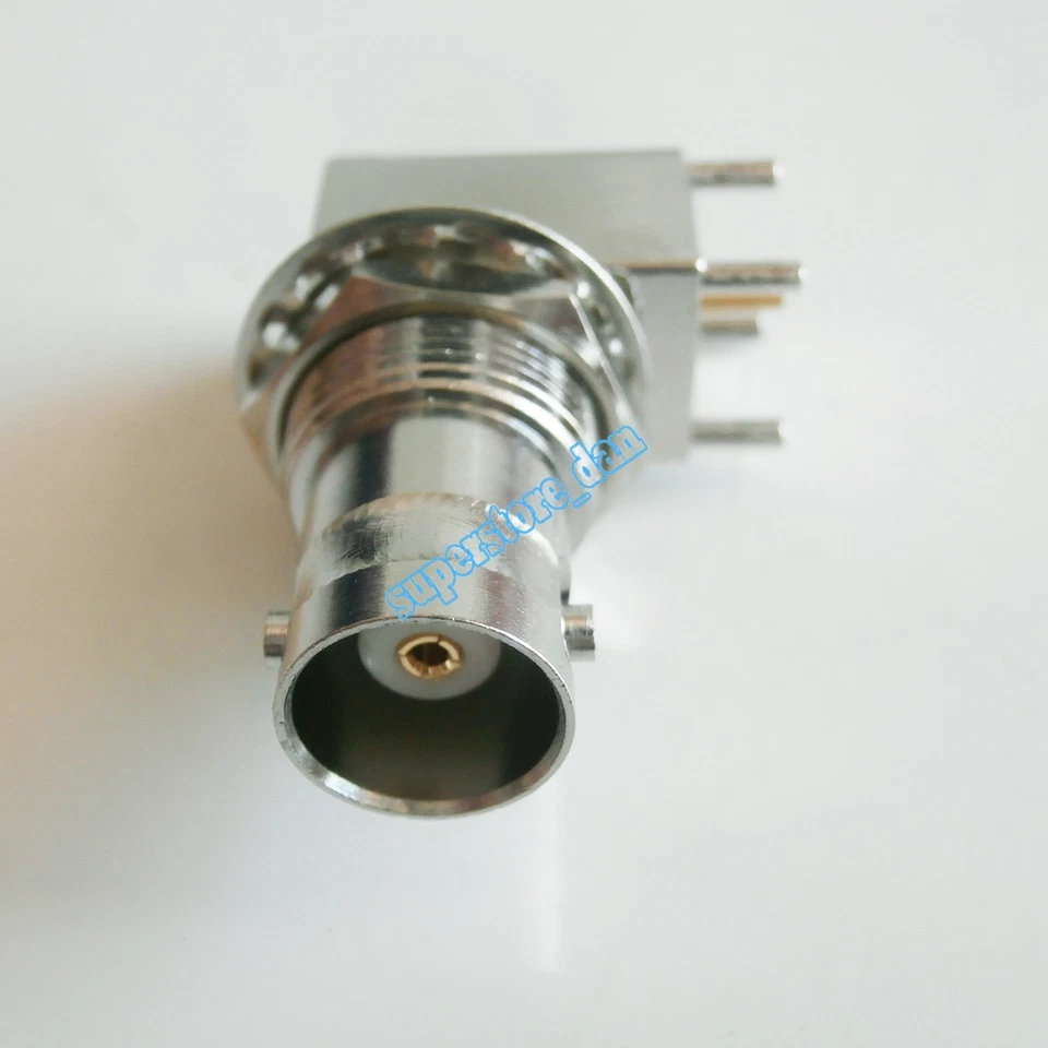 10Pcs BNC female bulkhead 90° solder PCB mount right angle RA RF connector - Image 4 of 4