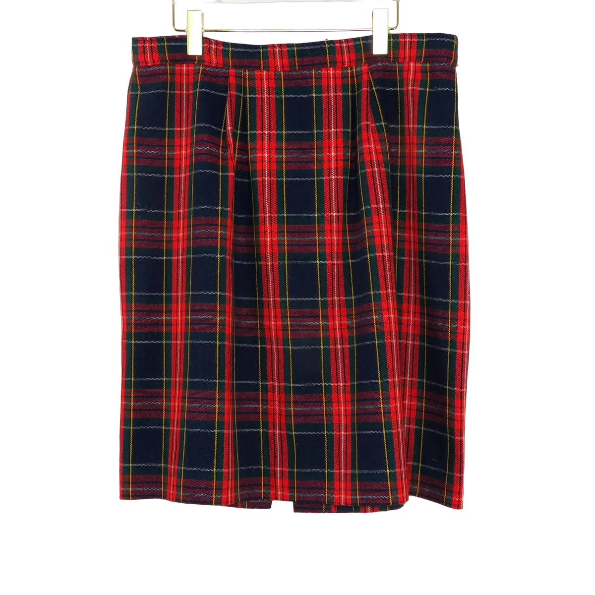 1970s Vintage Handmade Red, Blue, and Green Plaid Mini Skirt 34