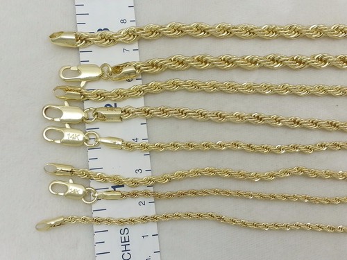 Real 14k Gold Filled Diamond Cut Twisted French Solid Rope Link Chain Necklace - Picture 9 of 42