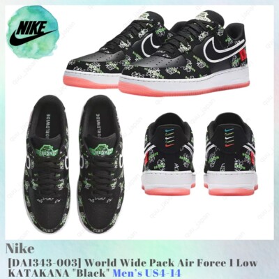 Nike World Wide Pack Air Force 1 Low KATAKANA Black DA1343-003 Men's US4-14 NEW