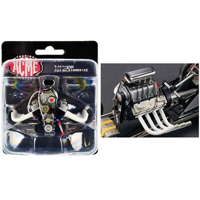 1:18 CHEVY BLOWN BIG BLOCK DRAG ENGINE TRANSMISSION MOTOR ACME A1800815E HOT ROD