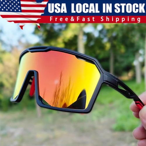 FAGUMA Sports Polarized Sunglasses For Men Cycling Driving Fishing UV400 Protection, Black Red Frame/Red Mirrored Lens FAGUMA Sports Polarized Sunglasses For Men Cycling Driving Fishing UV400 Protection, Black Red Frame/Red Mirrored Lens