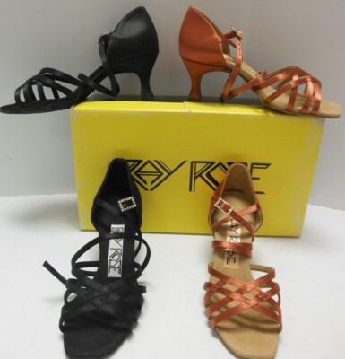 Ray Rose Kalahari 860 Satin Strappy Latin Ladies satin ballroom flared heel 