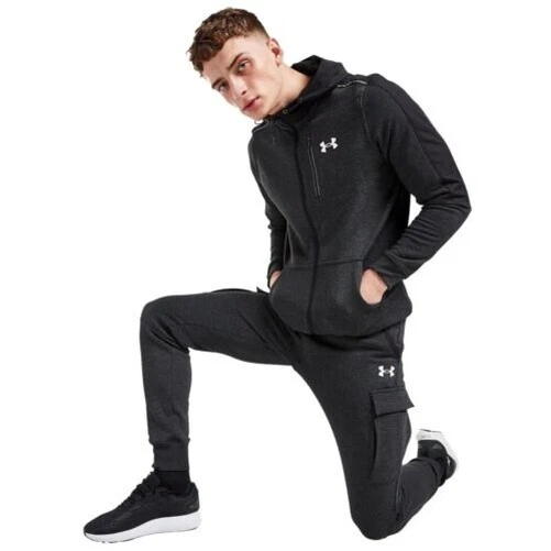 Under Armour Mens Threadborne Tracksuit Set Fleece Hoodie Cargo Jogging  Bottoms