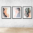 Warm Watercolour Cracked Effect Abstract Wall Art Print Picture 1 Or Set Of 3