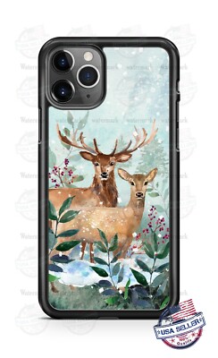 Deer Buck Winter Wonderland Holiday Phone Case For iPhone i11 Samsung LG Google