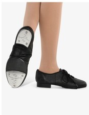 NEW Dance Tap Shoes Danz N Motion 5058 Black Adult Oxford Lace Up Split Sole