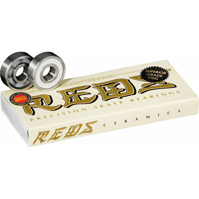 #ad BONES CERAMIC SUPER REDS Skateboard Bearings 8 Pack 8mm Precision Competition $79.95