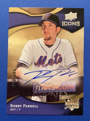 BOBBY PARNELL Signed 2009 UD Icons CHARLESTON SOUTHERN BUCS-METS Autograph Auto
