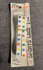 Vintage Pentapco 27" Stars Shoe Laces 1 Pair White Made In USA       