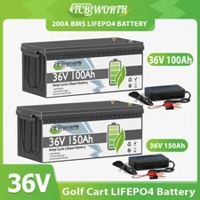 36V 100Ah 150Ah Golf Cart LiFePO4 Lithium Battery 200A BMS 10Year-Life Marine RV