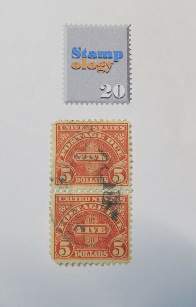 US stamp #J78, Numeral $5, GENERATION FIVE DOLLAR, Pair, USED, VF
