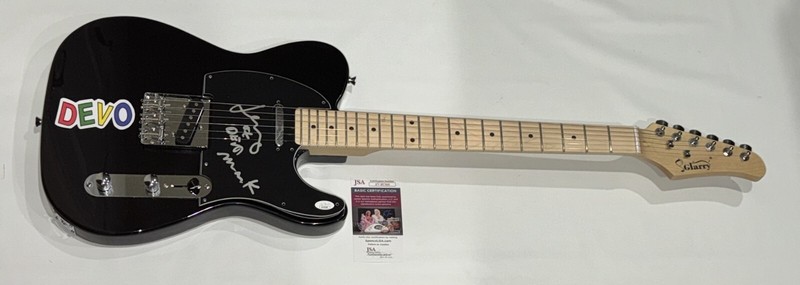 DEVO SIGNED ELECTRIC GUITAR GERALD CASALE MARK MOTHERSBAUGH JSA COA