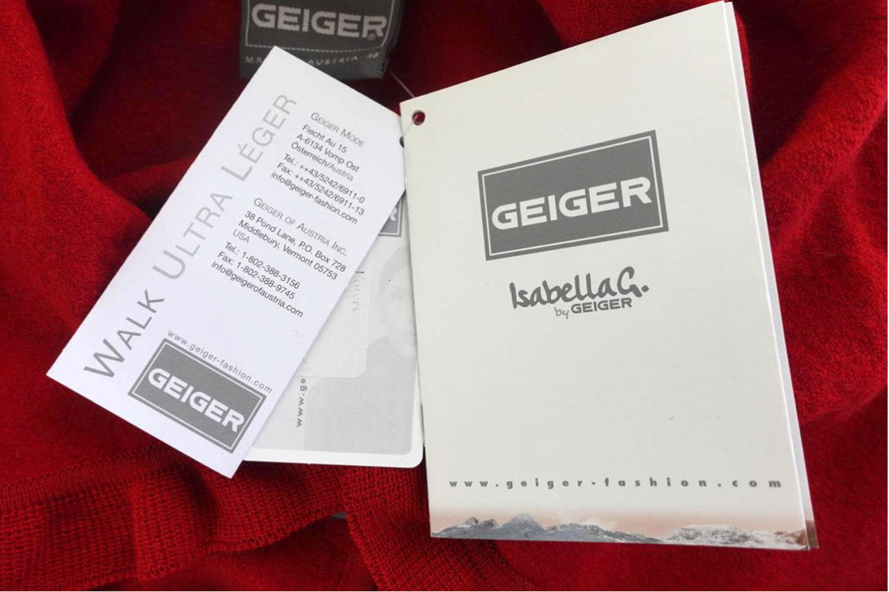 ALTRA Giacca cappotto medio nuovo con etichette Geiger $588 Finery Red Cape Wrap NUOVO pura lana donna 38