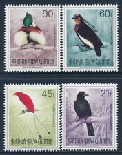 1992 PAPUA NEW GUINEA BIRDS OF PARADISE PART II SET OF 4 FINE MINT MNH