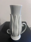 Vintage Red Wing Pottery Vase 1377 Gray Pink Interior Double Handle USA 11”