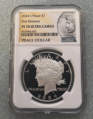 2024 S SILVER PROOF PEACE DOLLAR GRADED BY NGC PF70 ULTRA CAMEO FIRST RELEASES