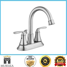 Glacier Bay Sadira 4 in Centerset 2-Handle High Arc Bathroom Faucet Brushed Nick