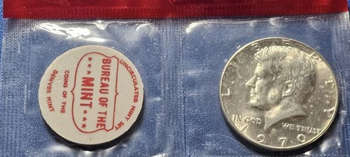 A 1970-D Kennedy Half Dollar 40% Silver KEY DATE Uncirculated Mint Cello