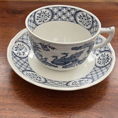 Vintage FURNIVALS OLD CHELSEA Kaffee/Teetasse Untertasse blau/weiß Ersatzstück