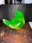 Fenton Uranium Bird  Key Lime Glower.  Key Lime