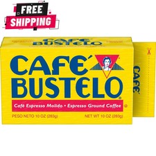 Cafe Bustelo, Espresso Style Dark Roast Ground Coffee, Vacuum Packed 10 oz Brick 12.14 per pound
