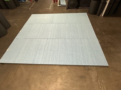 EZ Flex 18' x 18' 4'' x 2'' Light Blue Cheer / Carpet Bonded Foam Mat - CBF #2