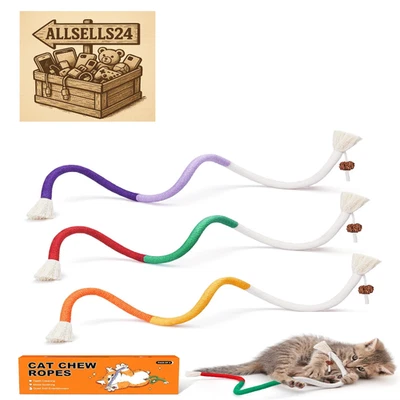 Potaroma Kauspielzeug für Katzen – 3er Set Kauseile für Kitten in der