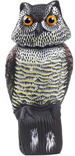 Owl Decoys to Scare Birds Away with Rotating Head,Natural Enemy Bird Deterrent R
