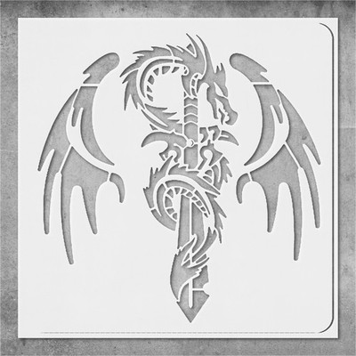 Dragon Silhouette Wall Art Reusable Stencil - StencilAir