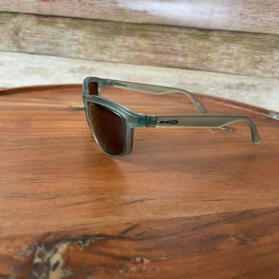 Vintage Arnette Sunglasses Clear Green Blue Iris Dogs Brow Bar 90s Punk Skater - Image 3 of 4
