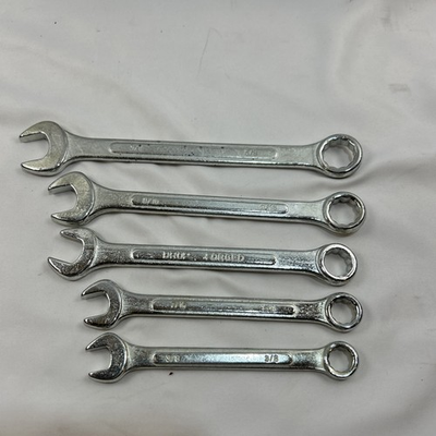 #ad #ad Durability Wrech Set Dropped Forged Steel 5 Pc Set 5 8 Thru 3 8 $8.97