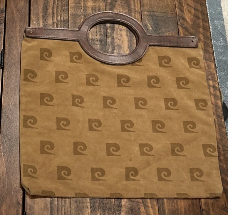 Vintage Pierre Cardin Envelope Brown Velvet Handbag Signature Logo  15”x16.5” - Image 2 of 4