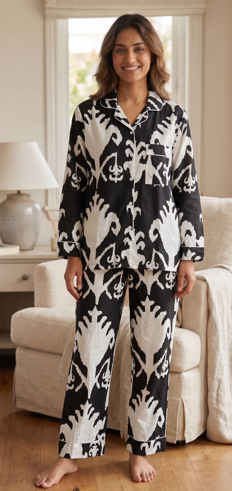 Handmade Floral Print Cotton Pajama Set Bridesmaid PJ set Loose Nightwear Cloth
Opens in a new windo