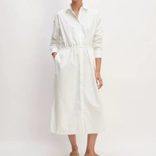 Everlane The Supima Cotton Midi Shirt Dress White Small